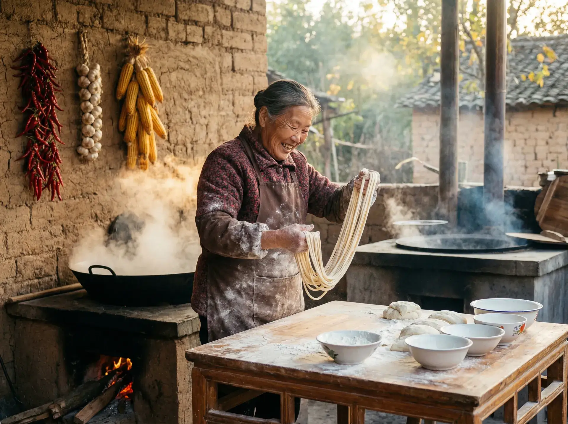 农家大嫂手擀面 - 一起同过窗3 乡村美食